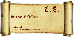 Butor Réka névjegykártya